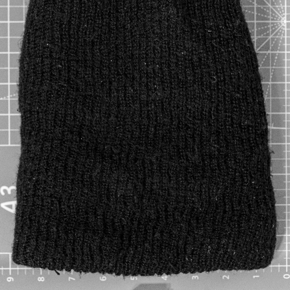 Black Fat Acrylic Insulated Watch Cap [beanie ski sock hat toboggan toque]